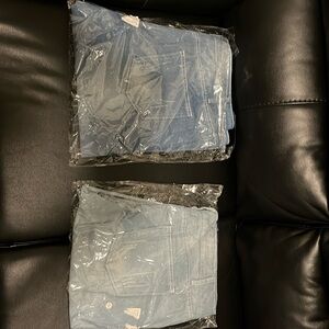 Two comfortable Jean pants that are distressed